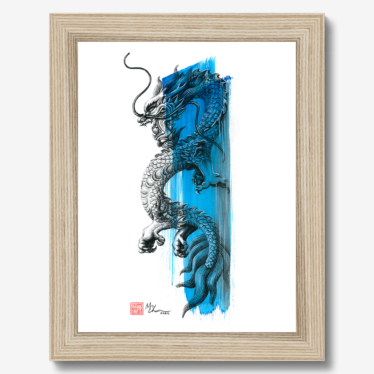 Little Blue Dragon | Framed Print