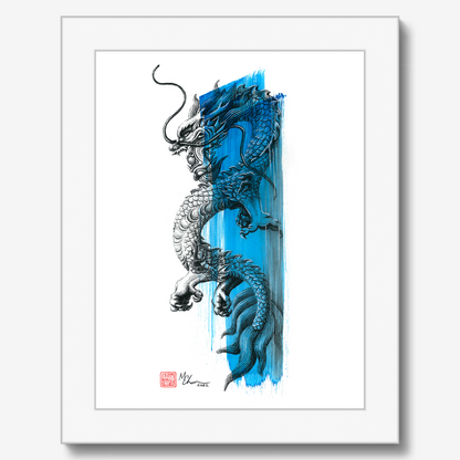 Little Blue Dragon | Framed Print