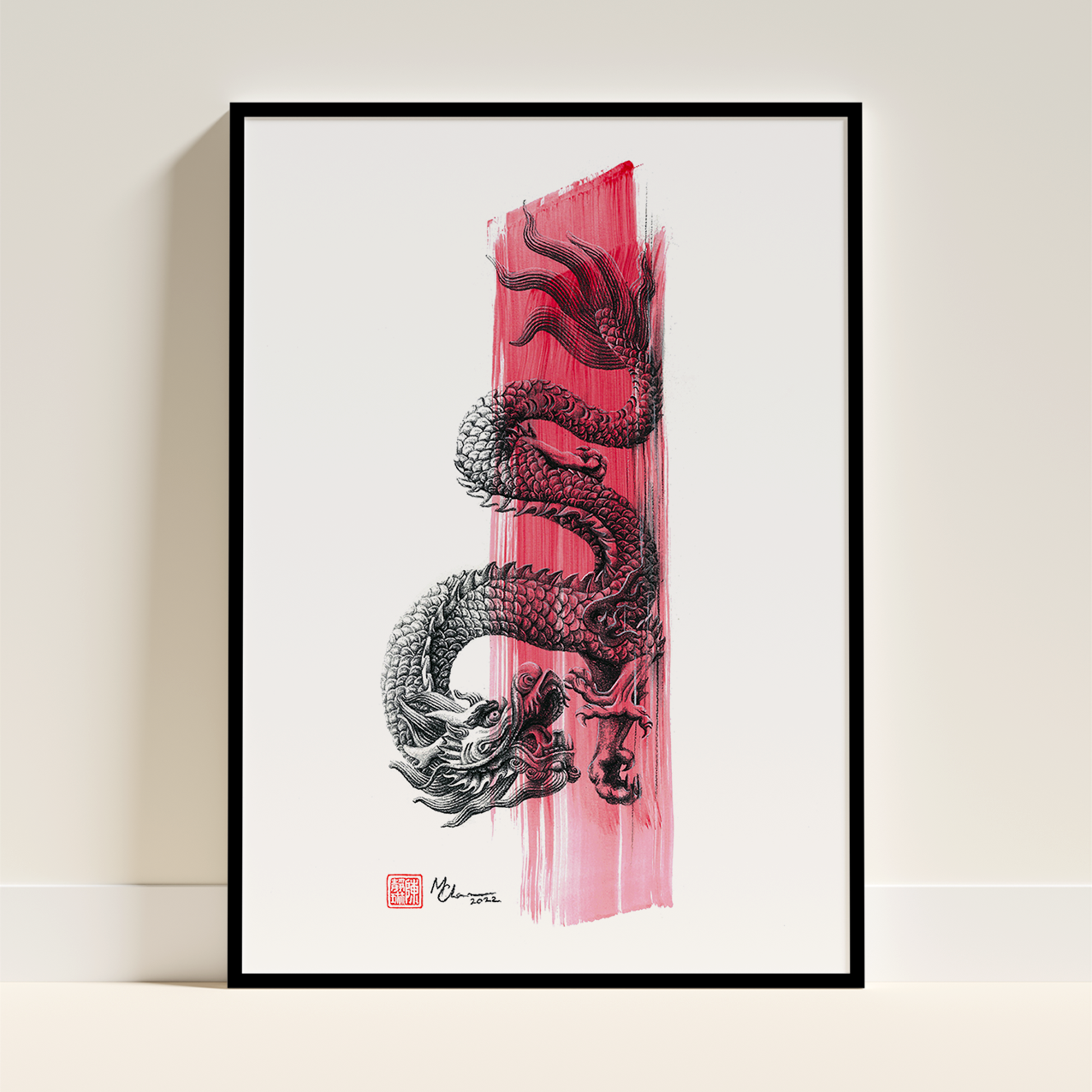 Little Red Dragon | Framed Print