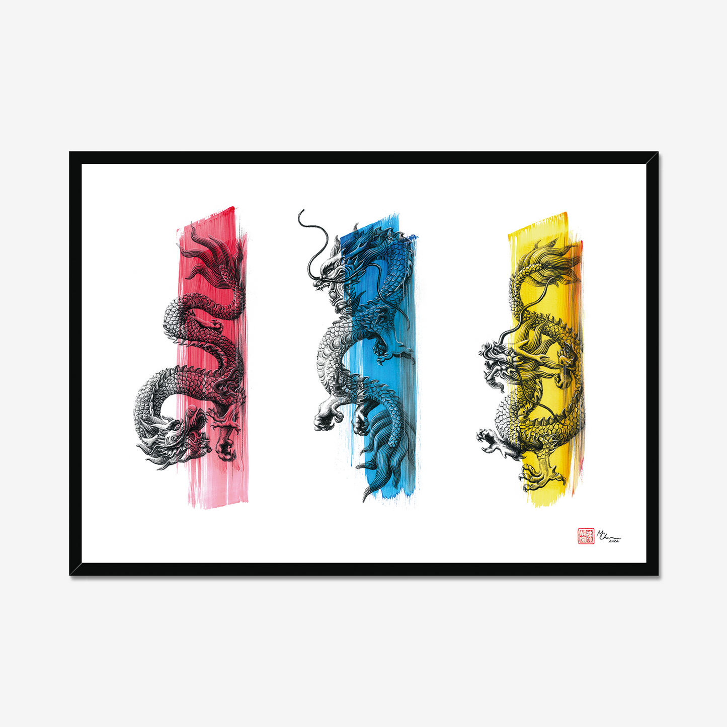 Three Little Dragons | Framed Print