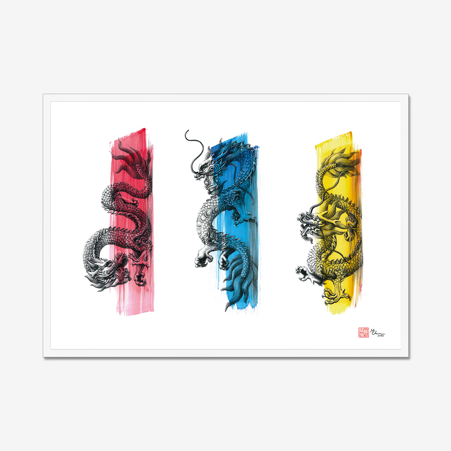 Three Little Dragons | Framed Print