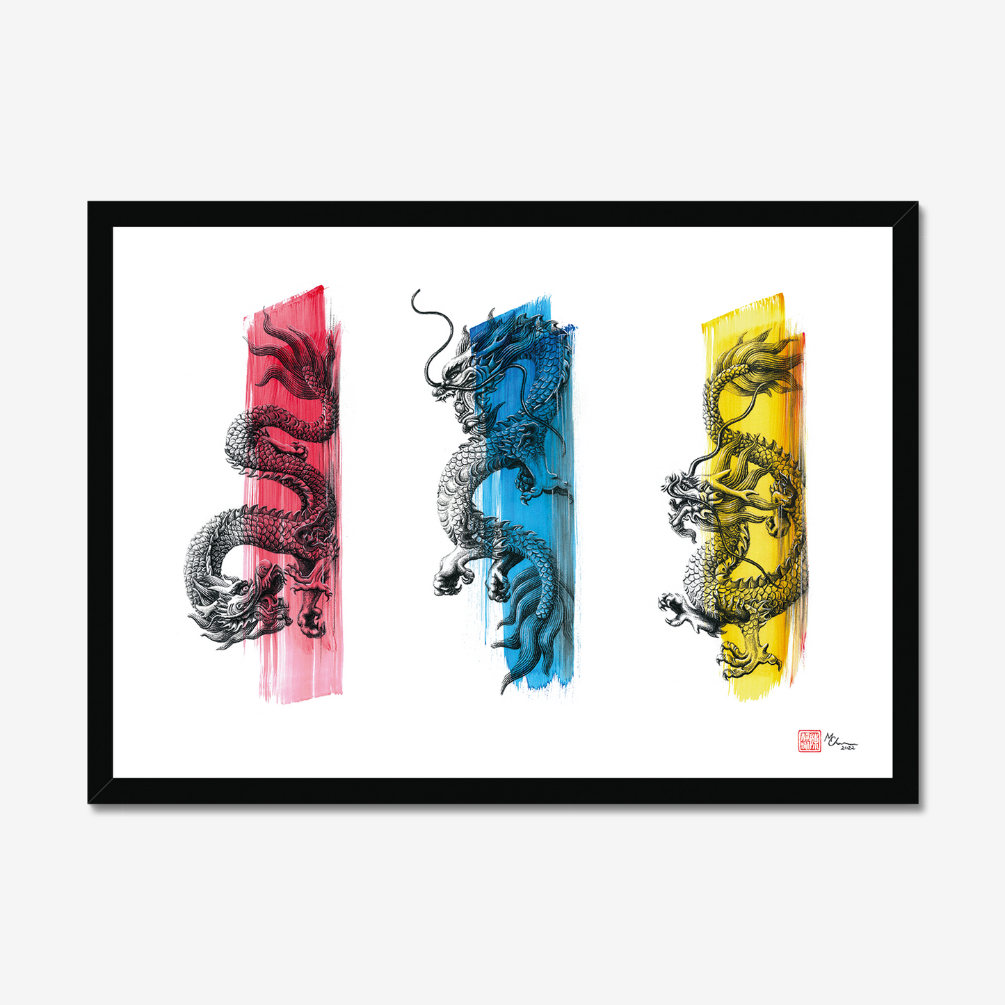 Three Little Dragons | Framed Print