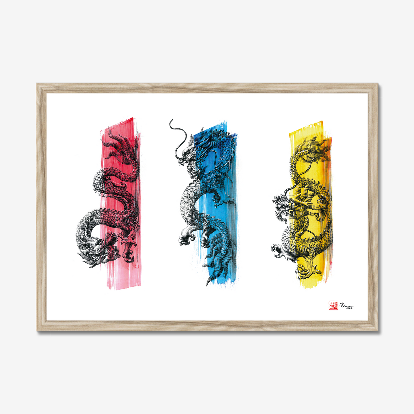 Three Little Dragons | Framed Print