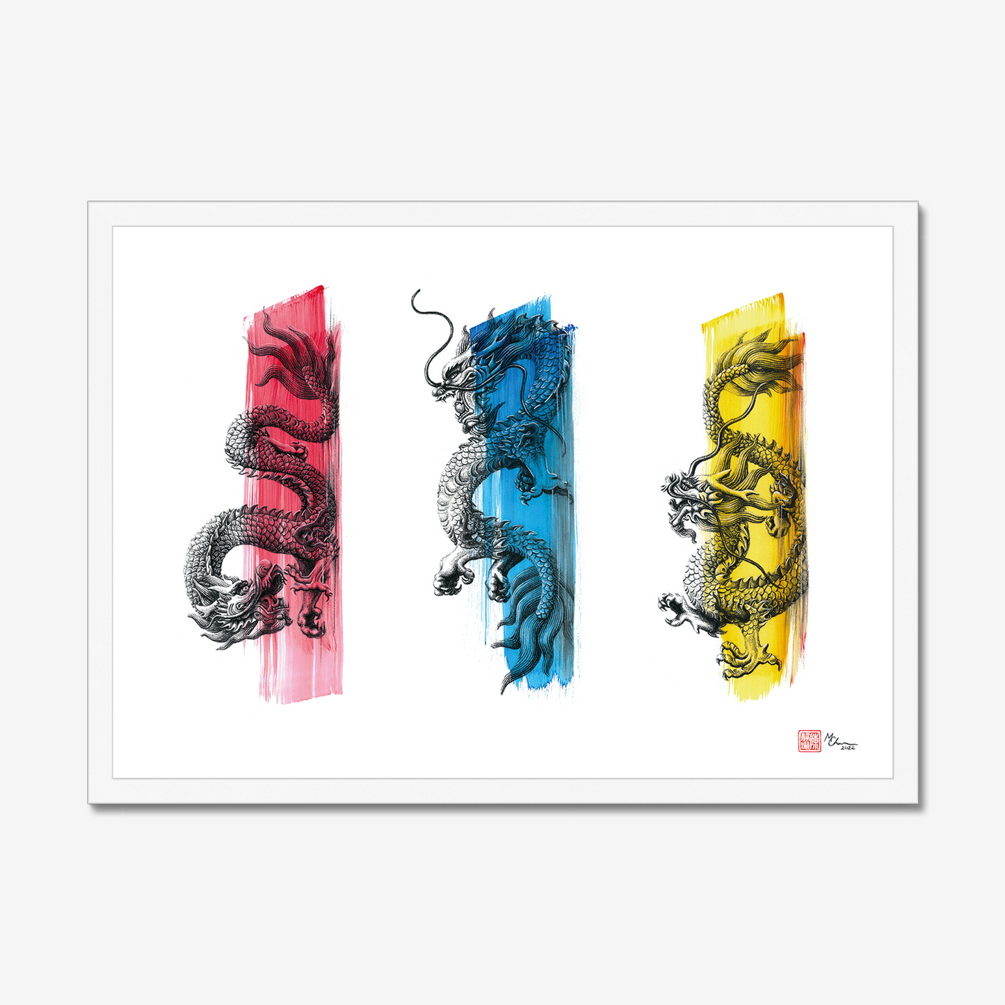 Three Little Dragons | Framed Print