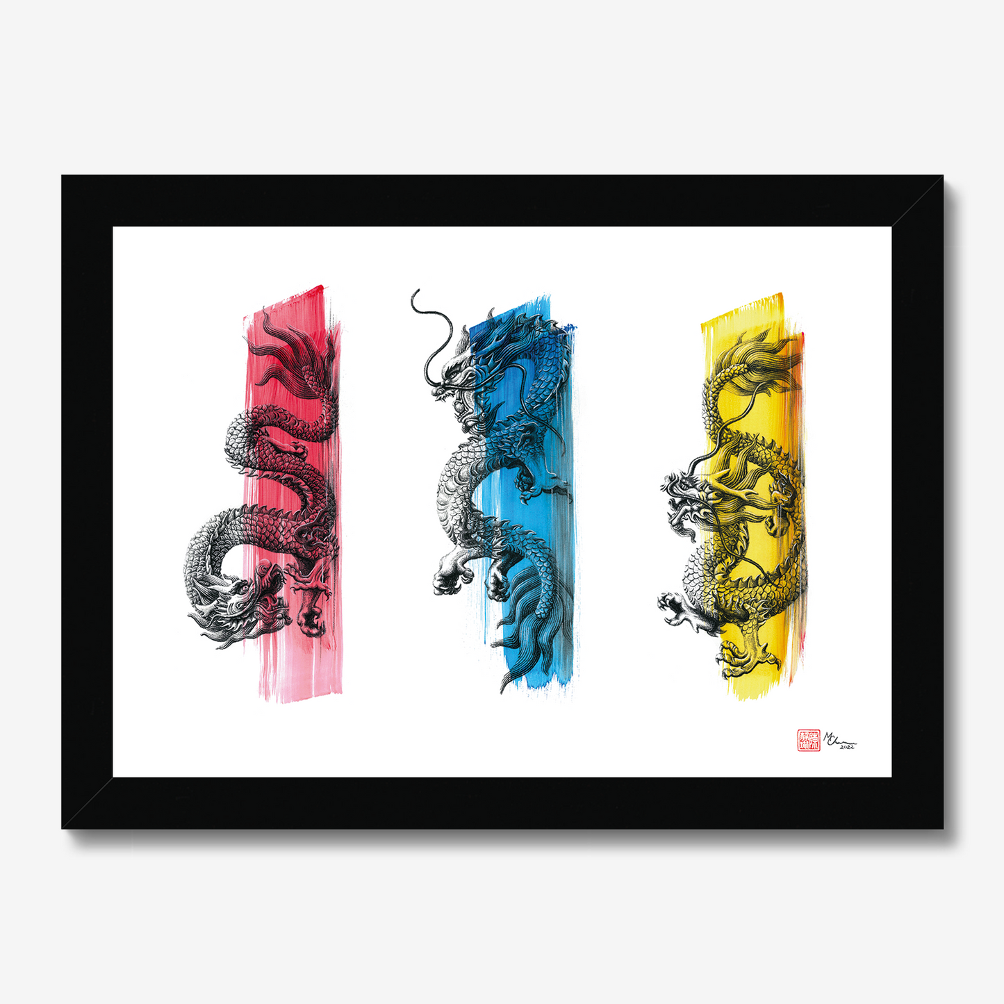 Three Little Dragons | Framed Print