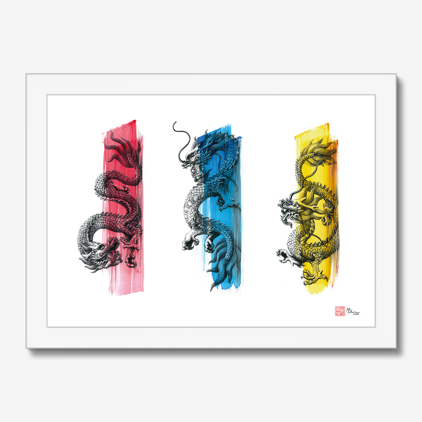 Three Little Dragons | Framed Print