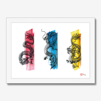 Three Little Dragons | Framed Print