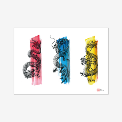 Three Little Dragons | Print