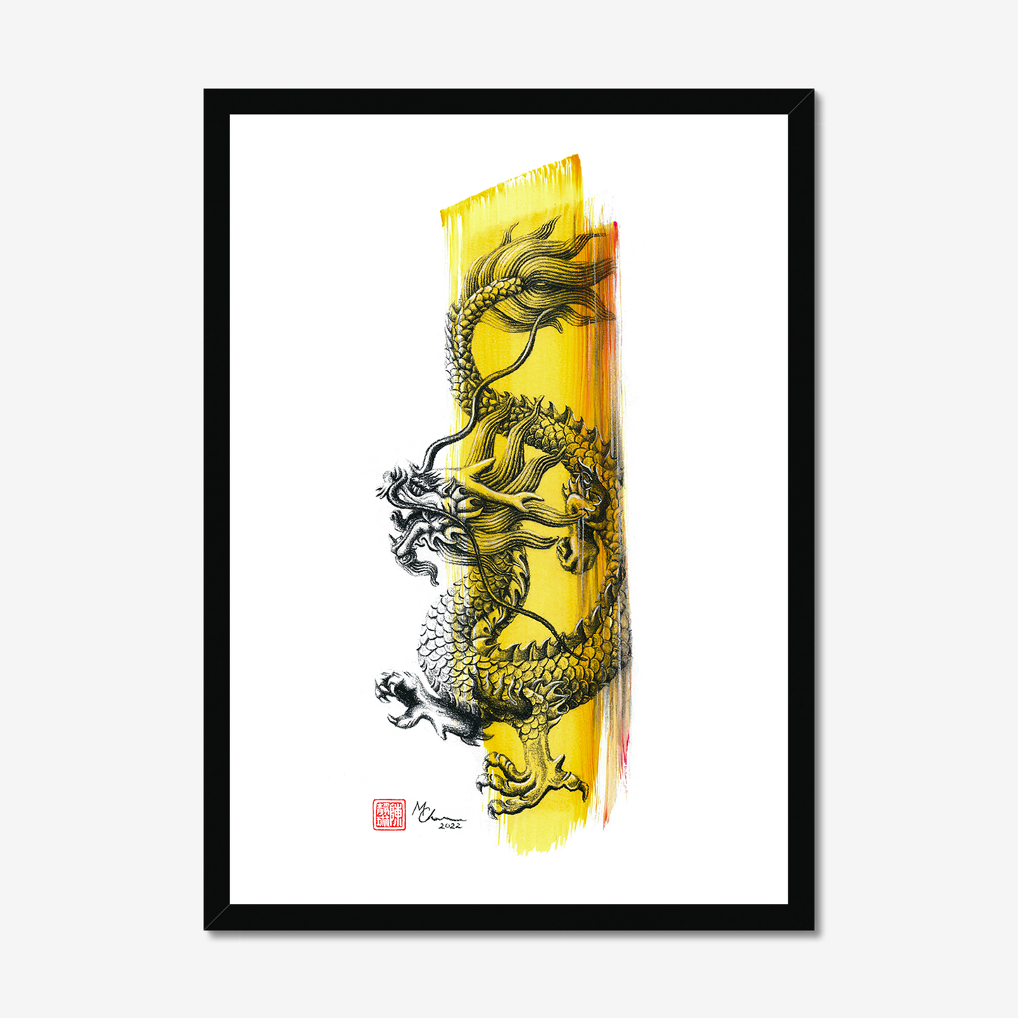 Little Yellow Dragon | Framed Print