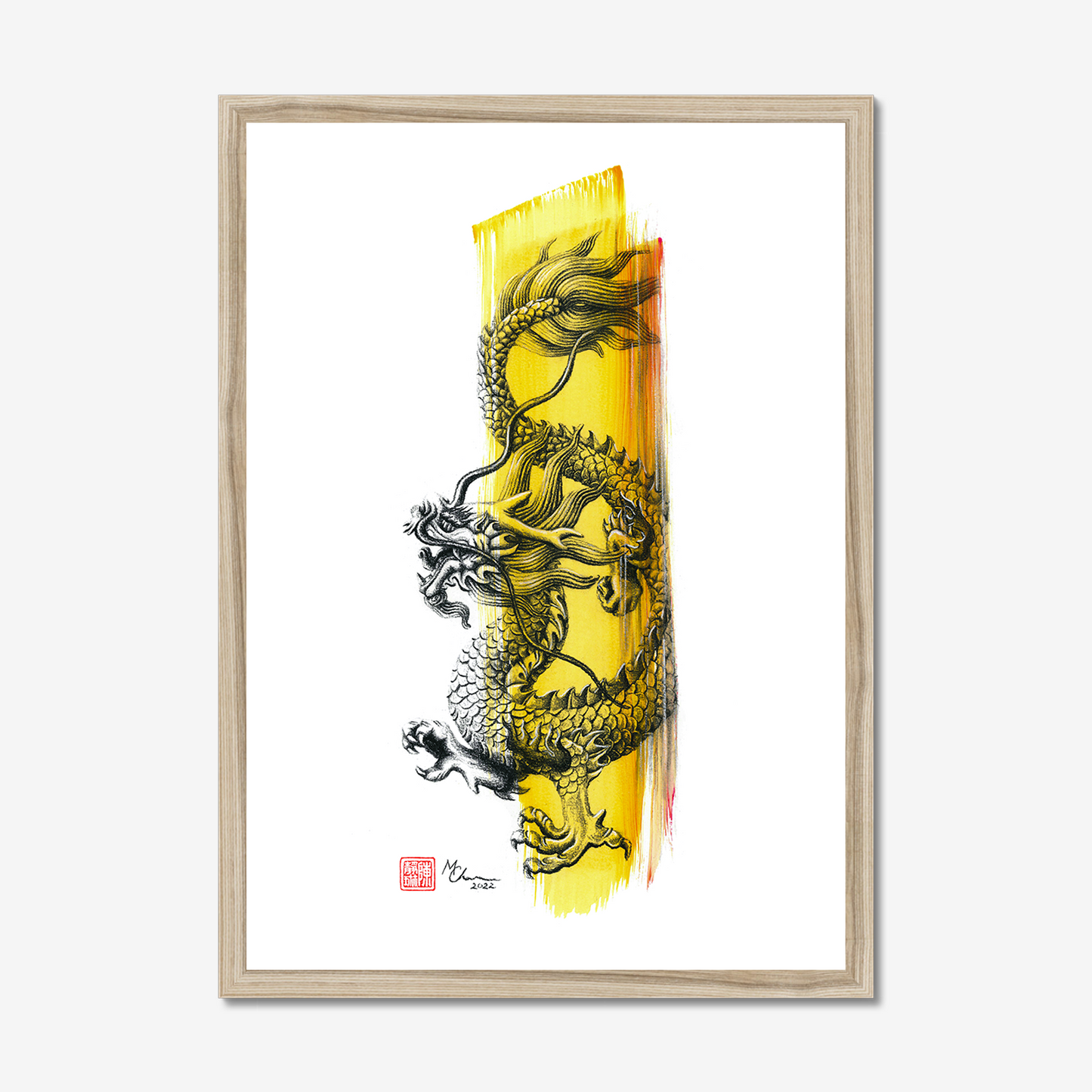 Little Yellow Dragon | Framed Print