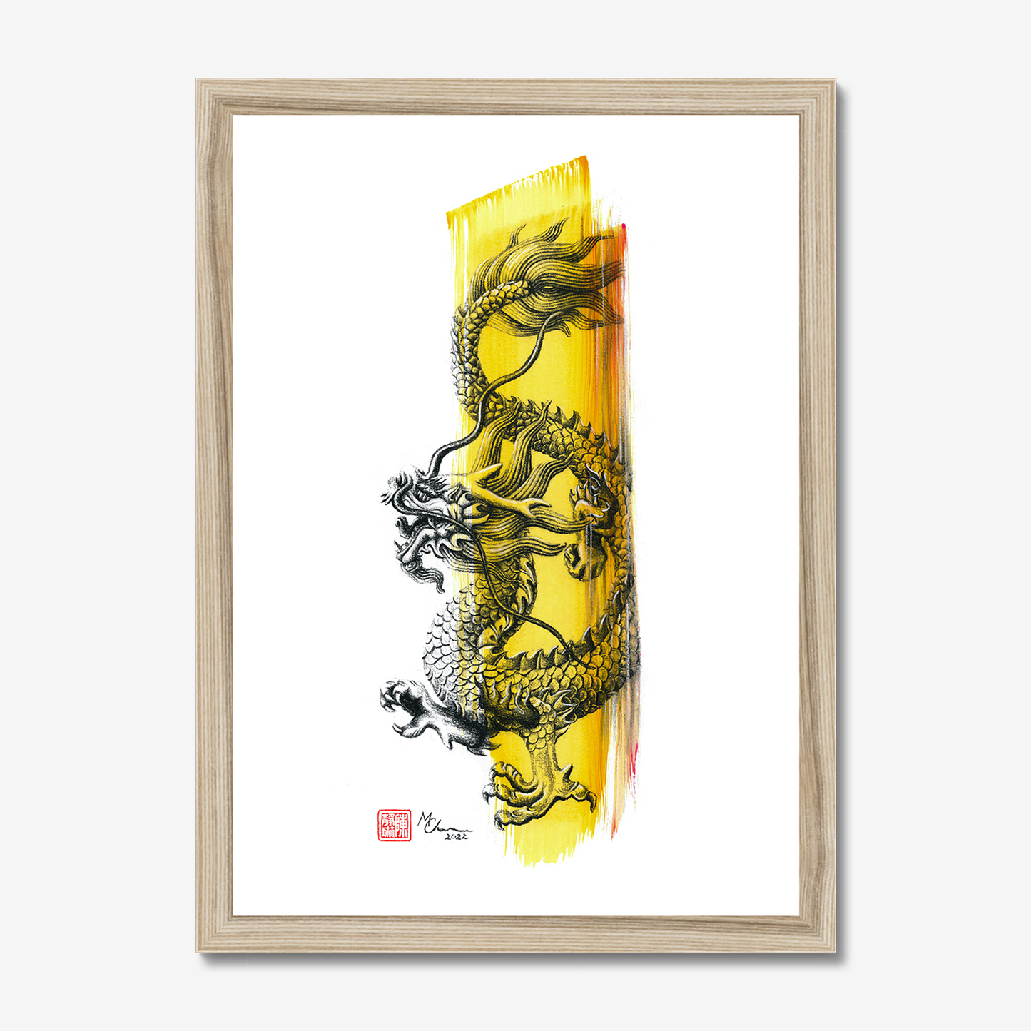 Little Yellow Dragon | Framed Print