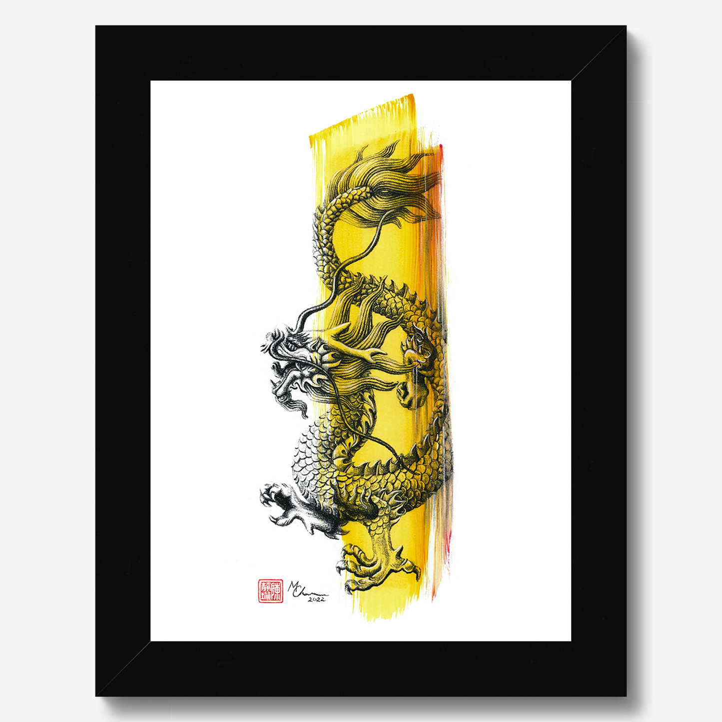 Little Yellow Dragon | Framed Print