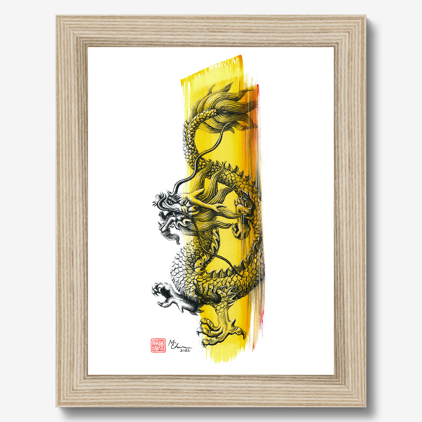 Little Yellow Dragon | Framed Print