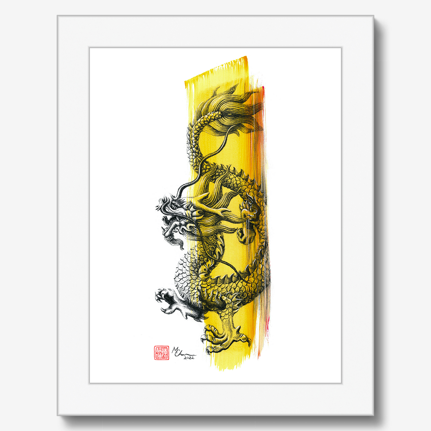 Little Yellow Dragon | Framed Print